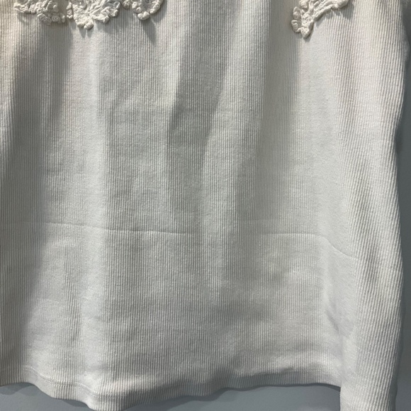 Anthropologie Embroidered White Tank Top Size XL - Picture 4 of 6